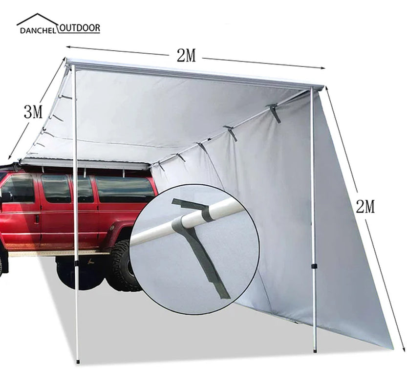 DANCHEL Car Side Awning, Car Side Tent Awning with 3M Extend Cloth,Car Roof Top Tent , Car Tent